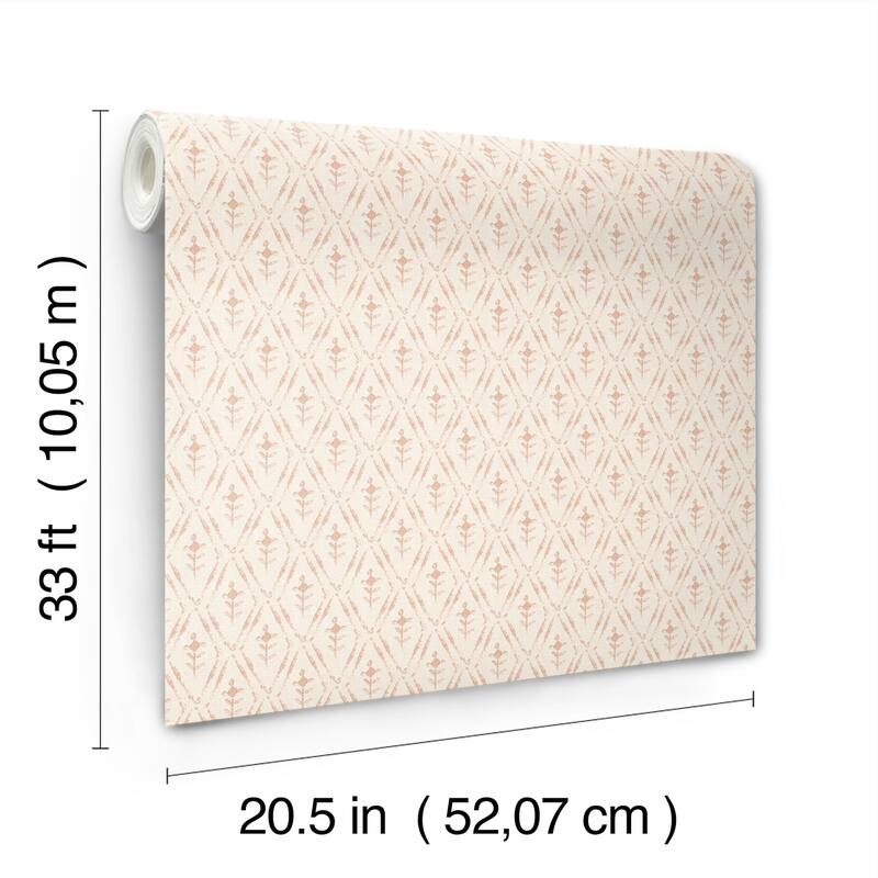 Chris Loves Julia x A-Street Prints Tillie Blush Diamond Floral Wallpaper