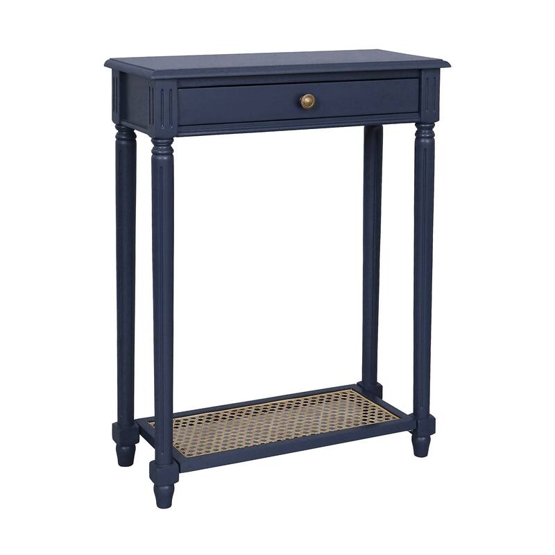 Lenora 1-drawer Solid Wood Console Accent Table with Cane Shelf by East at Main