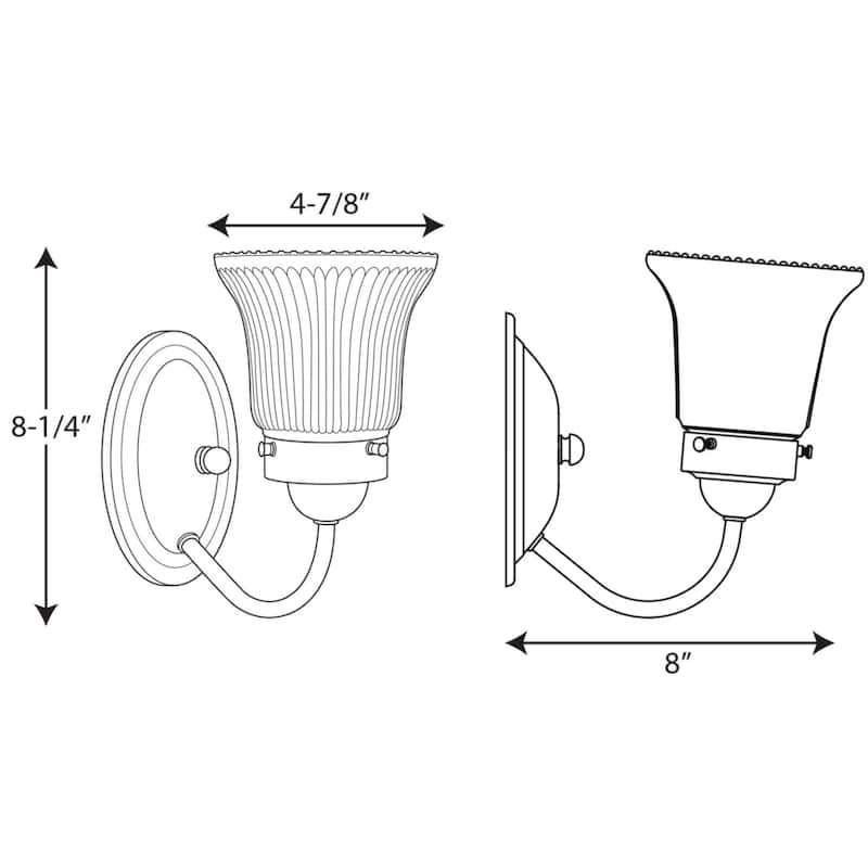 Progress Lighting Single Light 8" Tall Bathroom Sconce