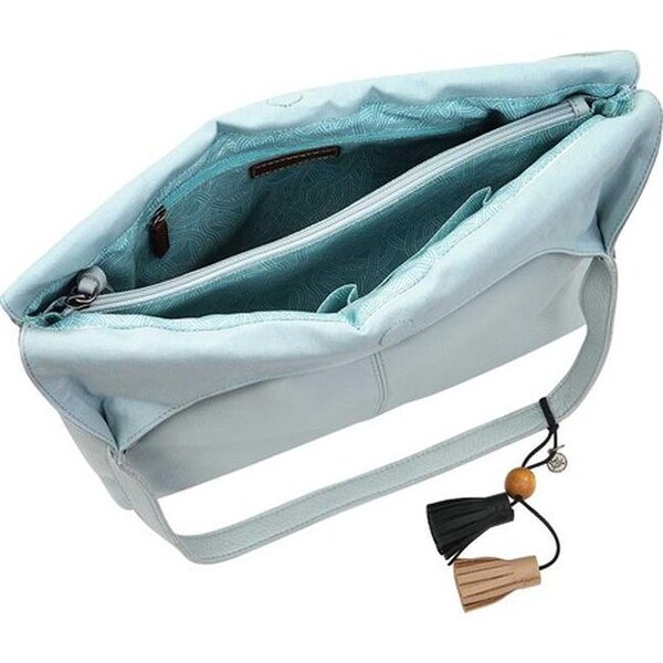 blue leather hobo bag