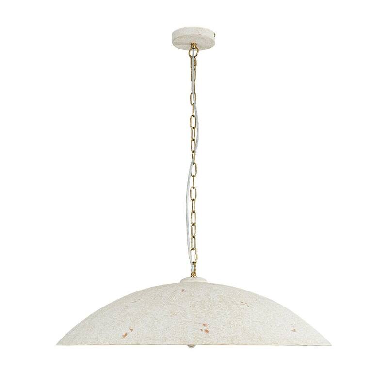1-Light Black Gold Oversized Metal Dome Pendant Light - 27in