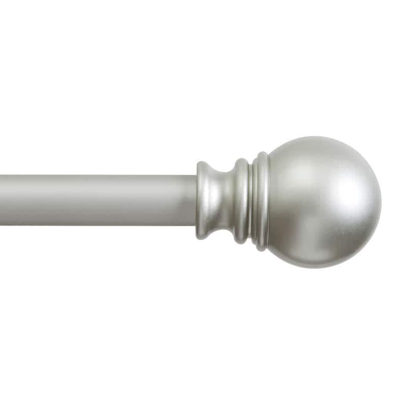 Kenney® Layla 1" Value Decorative Window Curtain Rod, 30-84" - 30-84" - Satin Silver