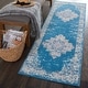 preview thumbnail 96 of 135, Nourison Grafix Distressed Vintage Medallion Area Rug 2'3" x 7'6" Runner - Aqua Blue