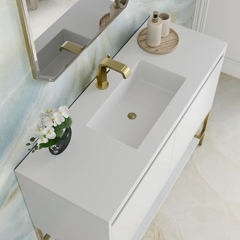 James Martin Vanities Mantova 47.3" Single Vanity Cabinet, Glossy White