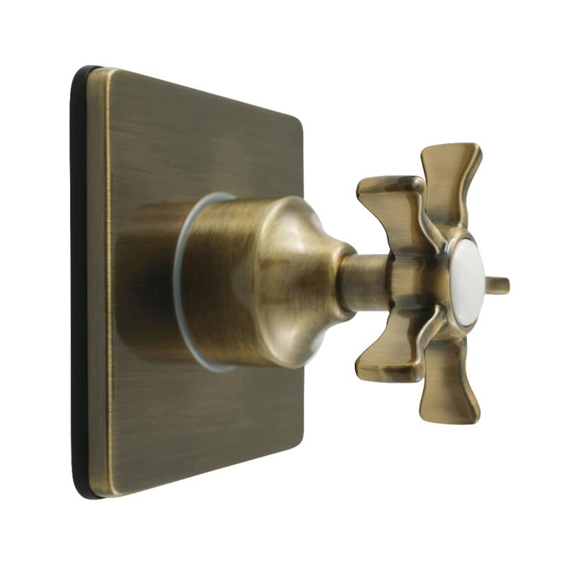 Hamilton Single-Handle Three-Way Diverter Valve with Square Trim Kit - Antique Brass