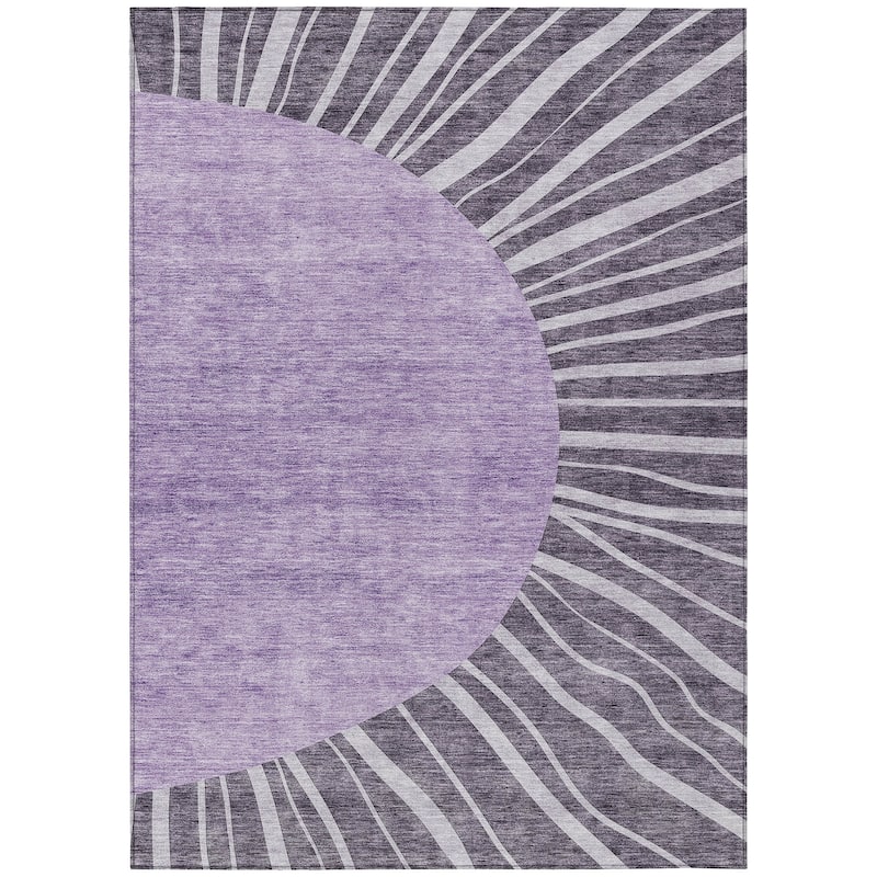 Machine Washable Indoor/ Outdoor ChantilleSunburst Modern Rug