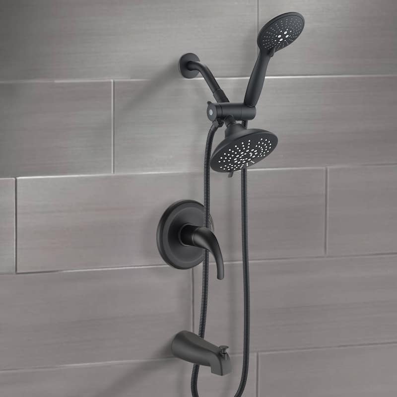 BATHLET Rainfall Shower Faucet Combo Set with Tub Spout and Roughin