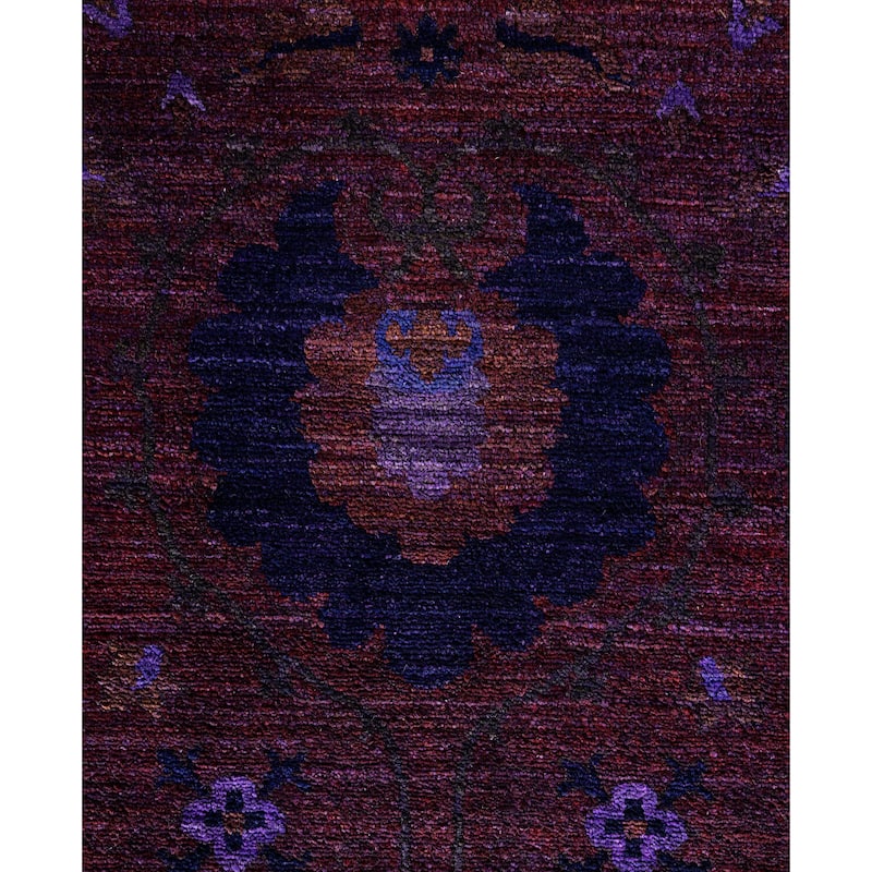 Overdyed One-of-a-Kind Hand-Knotted Square Area Rug - Red - 12' 1" x 12' 4"