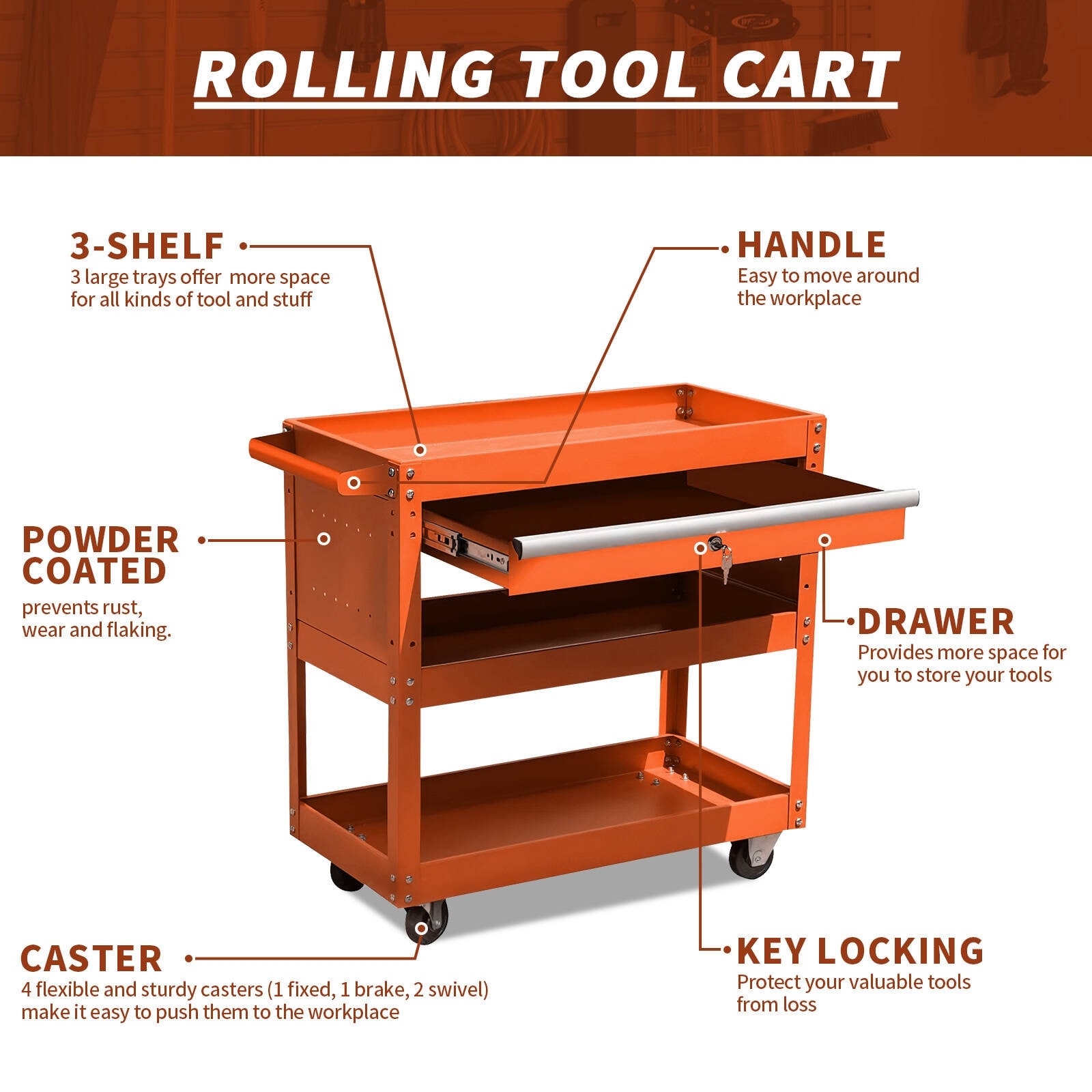 Roll around store tool cart