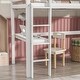 preview thumbnail 13 of 20, Twin Size Wood Loft Bed with built-in desk, Safety Guardrails and Ladder for Kids, Boys and Girls