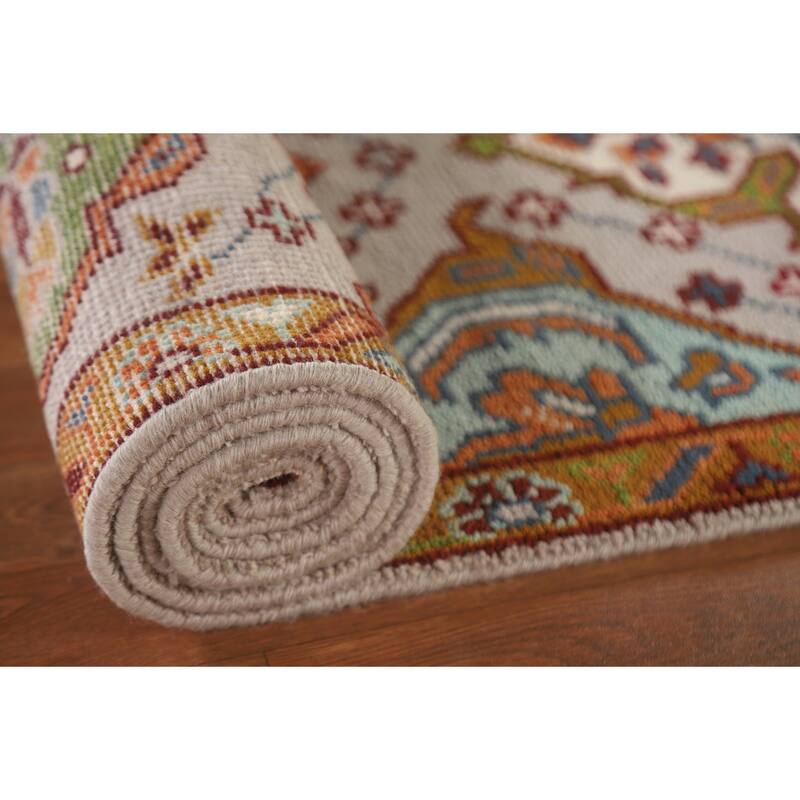 Geometric Kazak Indian Runner Rug Hallway Handmade Wool Carpet - 2'6"x 10'3"