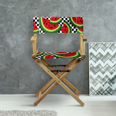 18" Director's Chair Natural Frame-Watermelon Slices - 21.75"W x 17"D x 33.75"H