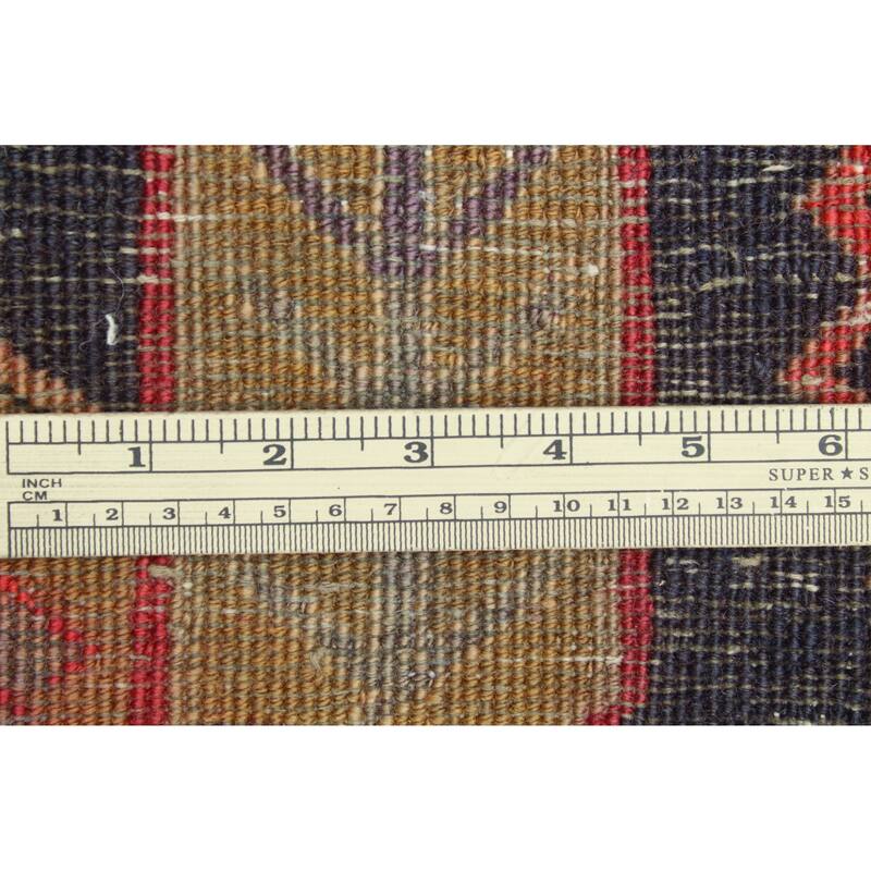Fine Vintage Distressed Jazman Navy/Orange Runner - 3'4" x 9'11"