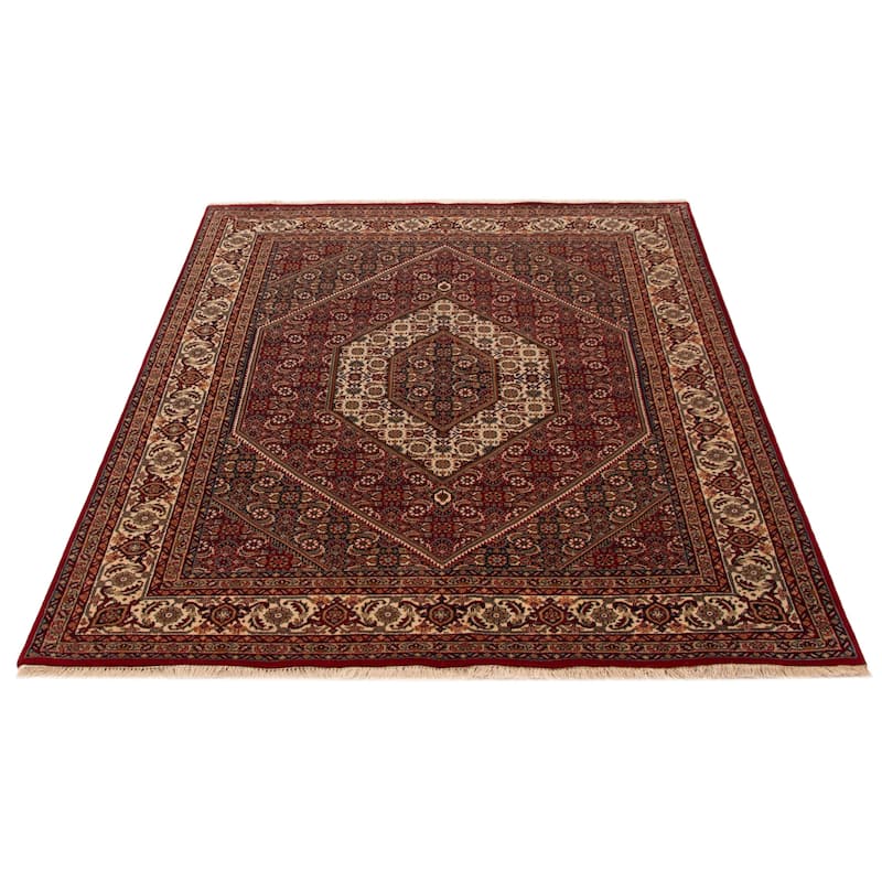ECARPETGALLERY Hand-knotted Bijar Red Wool Rug - 6'6 x 7'11