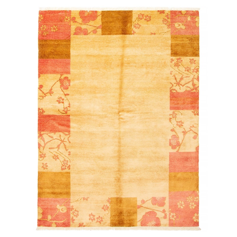 ECARPETGALLERY Hand-knotted Peshawar Ziegler Light Gold Wool Rug - 5'9 x 7'10 - Light Gold - 5'9 x 7'10