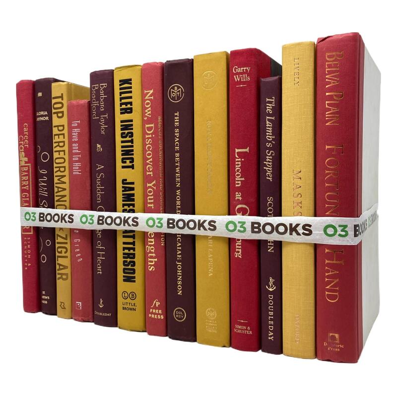 Golden Harvest Decorative Books Red Burgundy and Yellow - N/A - Multi-Color