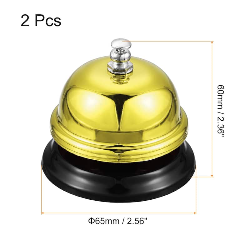 Desk Bell, Dinner Bell for Restaurants, Service Bell - 65mm(2.56") - Gold Tone