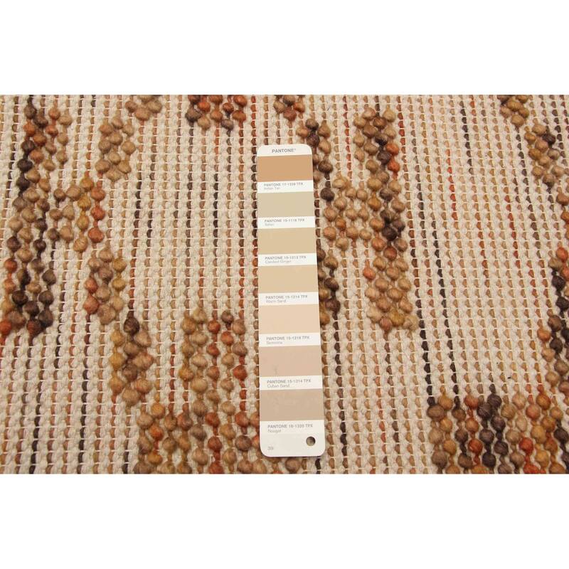 ECARPETGALLERY Braid weave Sienna Tan Wool Rug - 5'0 x 8'2