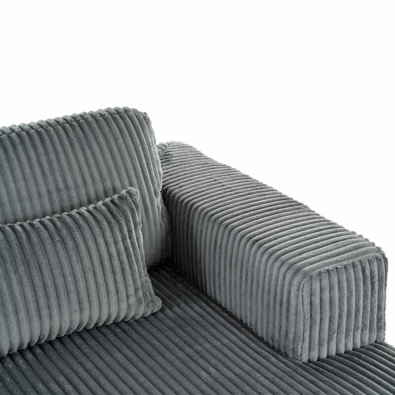 Corduroy Double Sofa Bed with 2 Pillows