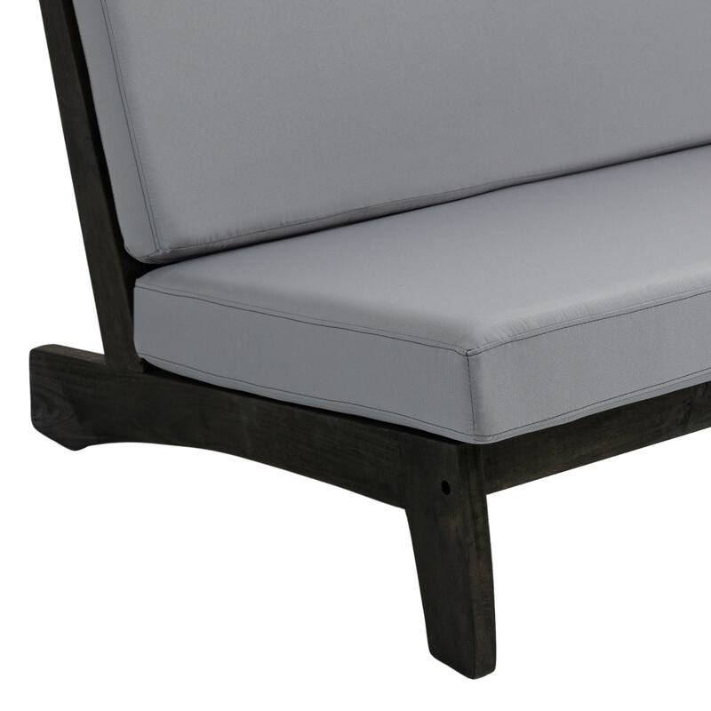 Sectional Wood Furniture 2 Seat Armless Patio Sofa