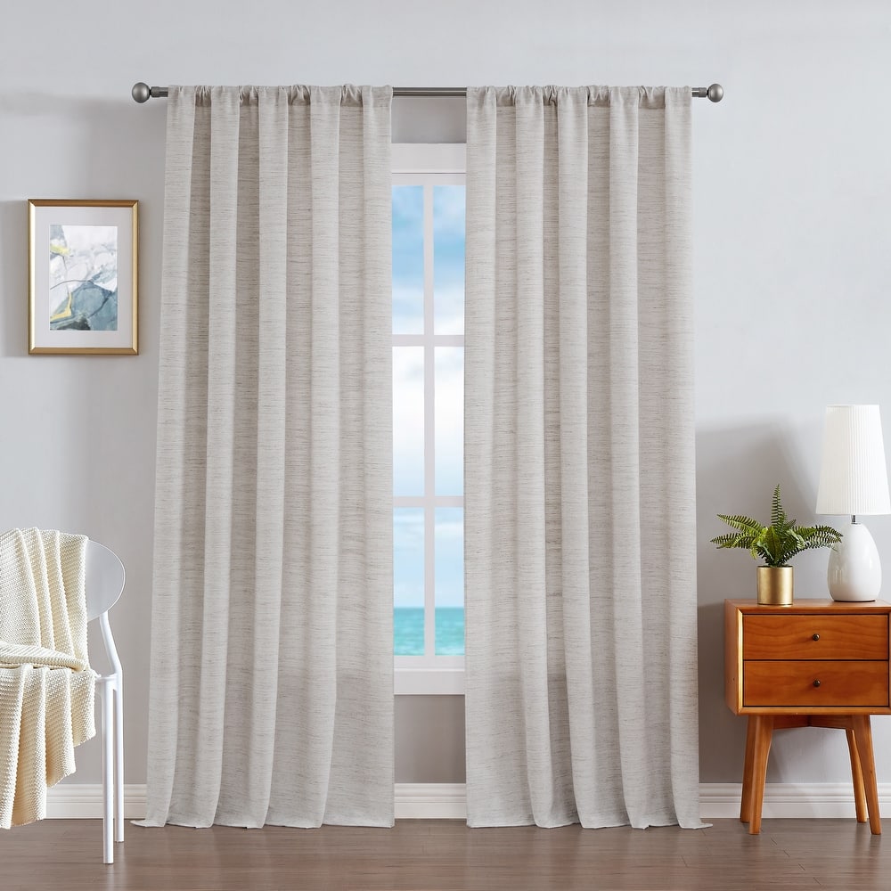 Nautica Light Filtering Textured Extra Wide Curtains (Set of 2)