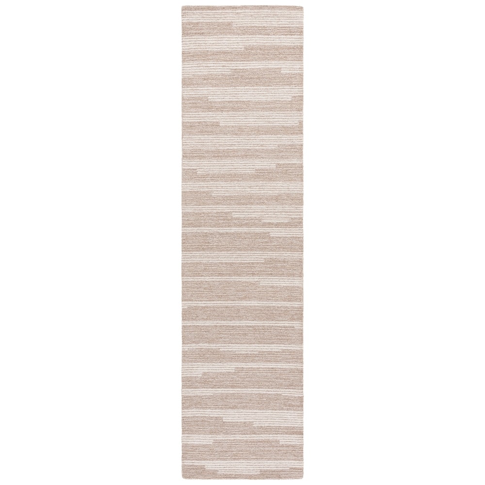 SAFAVIEH Handmade Ebony Mahnaz Modern Striped Wool Rug