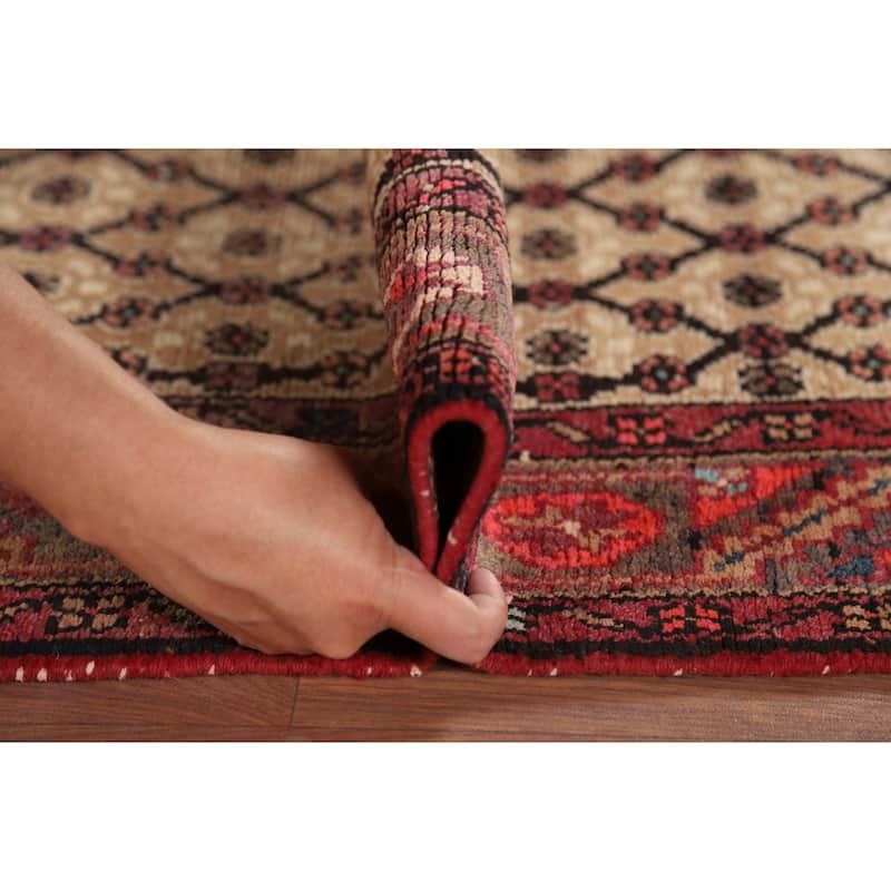 Geometric Koliaei Persian Vintage Runner Rug Handmade Wool Carpet - 3'6" x 9'9"