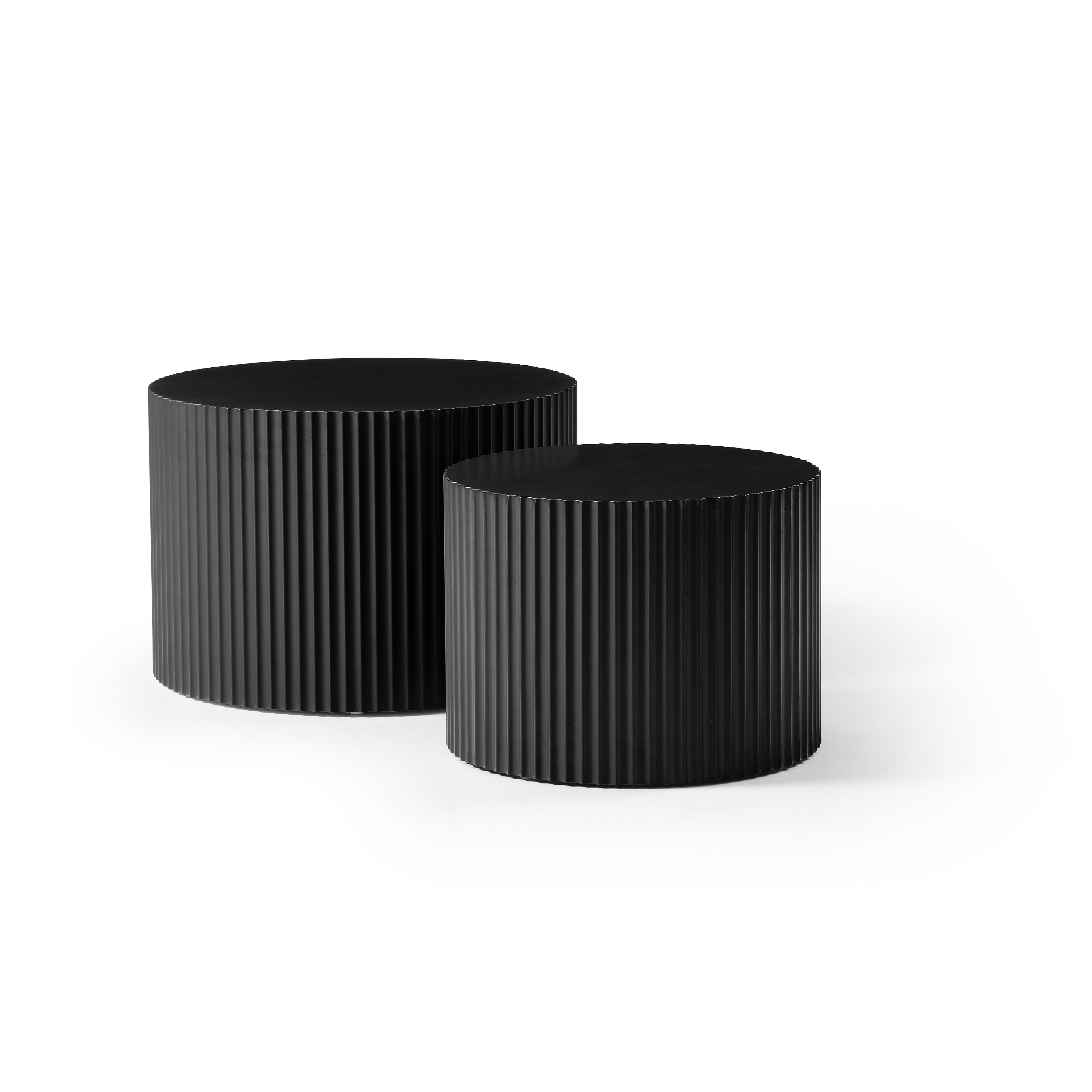 Matt Black Nesting Table Set of 2 Coffee Table Side Table, Sofa Table Accent Table End Table Dining Table