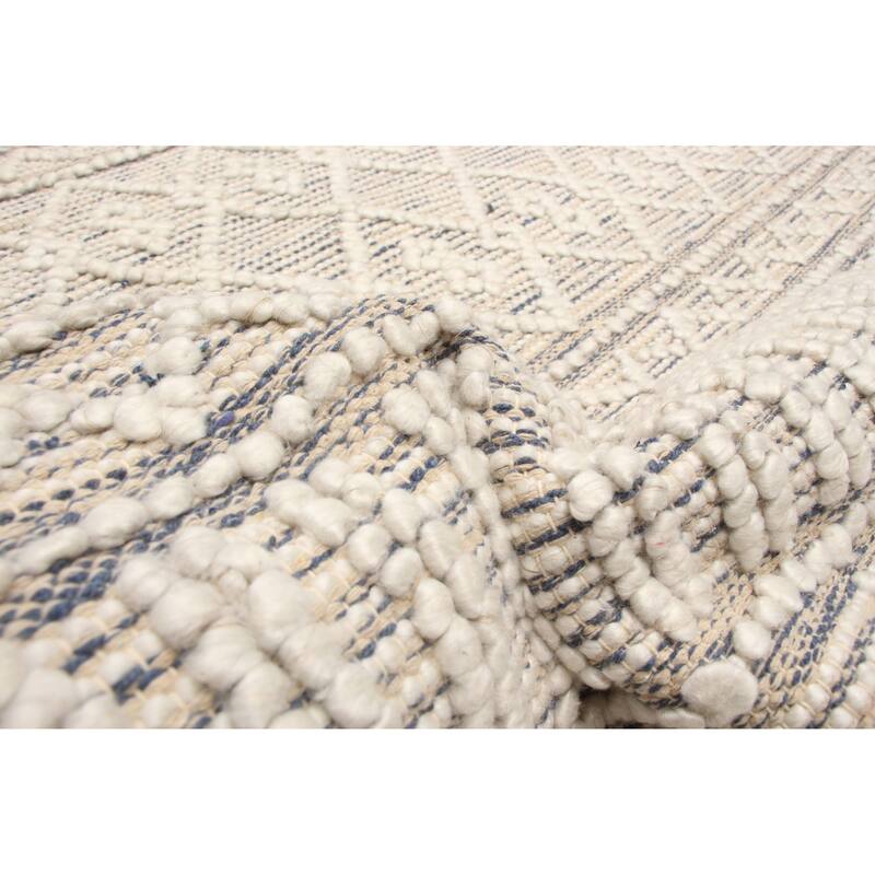 ECARPETGALLERY Braid weave Sienna Cream Wool Rug - 5'2 x 7'3