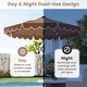 preview thumbnail 38 of 38, 9.3 FT Outdoor Patio Polyester Umbrella with Solar LED Lights and Tilt Crank Metal Frame for Garden Deck