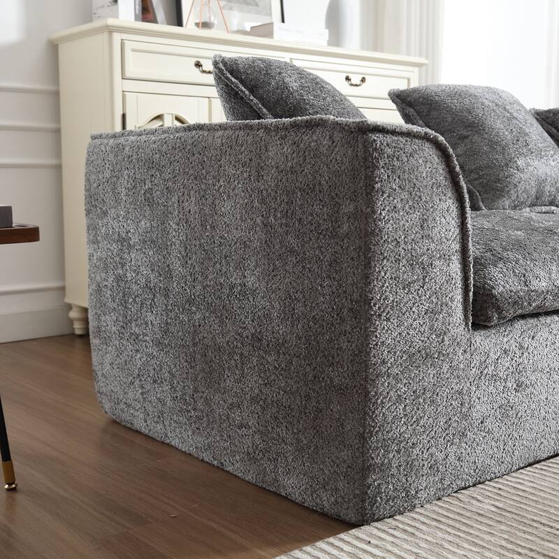 Modern Boucle 3-Seater Sofa with Double Seat and Corner Design, Oversized and Comfortable for Living Room or Office.