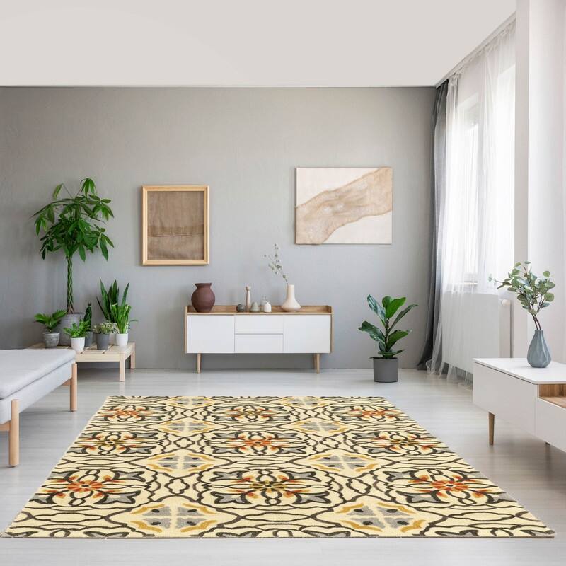Hand-Tufted Trio Mosaic Autumnal Rug Collection