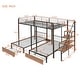 preview thumbnail 4 of 14, Full Over Twin-Twin Triple Bunk Bed with Drawers and Staircase