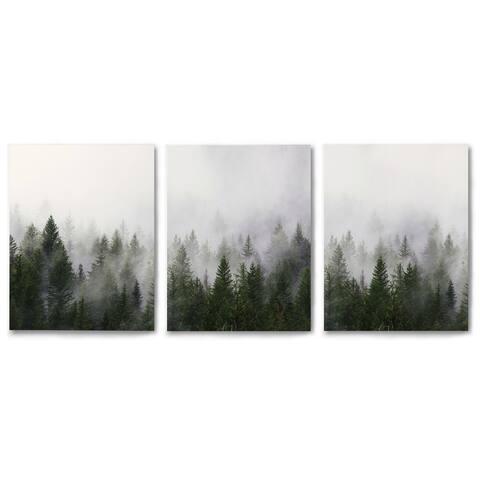 Canvas Triptych 3 Piece Art Set Misty Forest by Tanya Shumkina