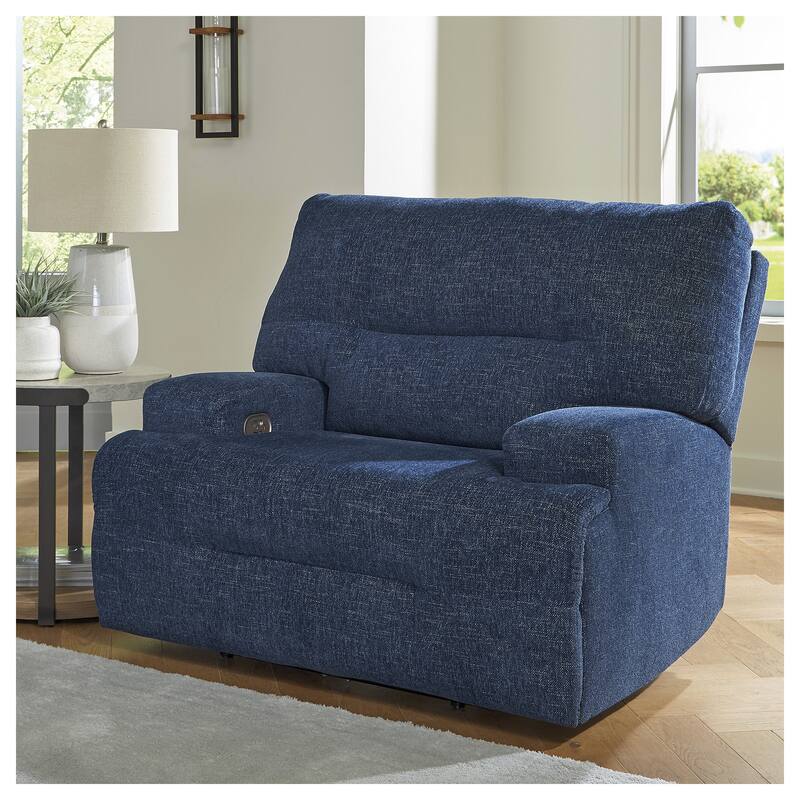 Signature Design by Ashley Acklen Place Wide Seat Power Recliner - Blue
