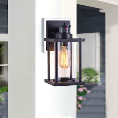 1 Light 12''H Motion Sensor Outdoor Wall Lantern with Dusk to Dawn