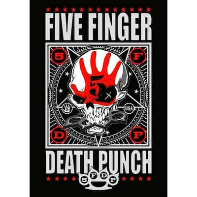 Five Finger Death Punch Red Hand Skull Art Poster - 24 x 36 Inch