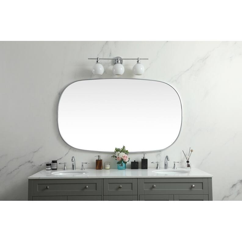 Indigo Home Metal Frame Oval Mirror 36x60 Inch