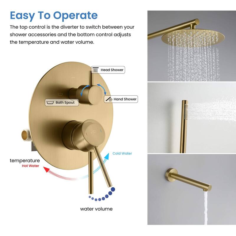 Pressure Balanced 3-Function Shower System with Rough-In Valve