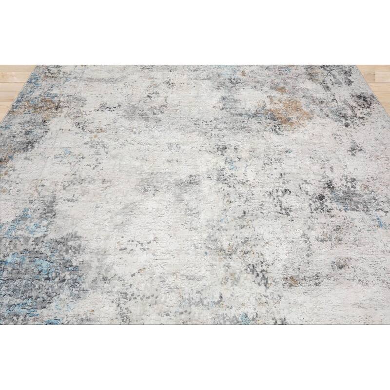 LoomBloom Washable Polyester Area Rug Beige Contemporary Machine Made