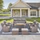 Option Brown Wicker Gray Cushion