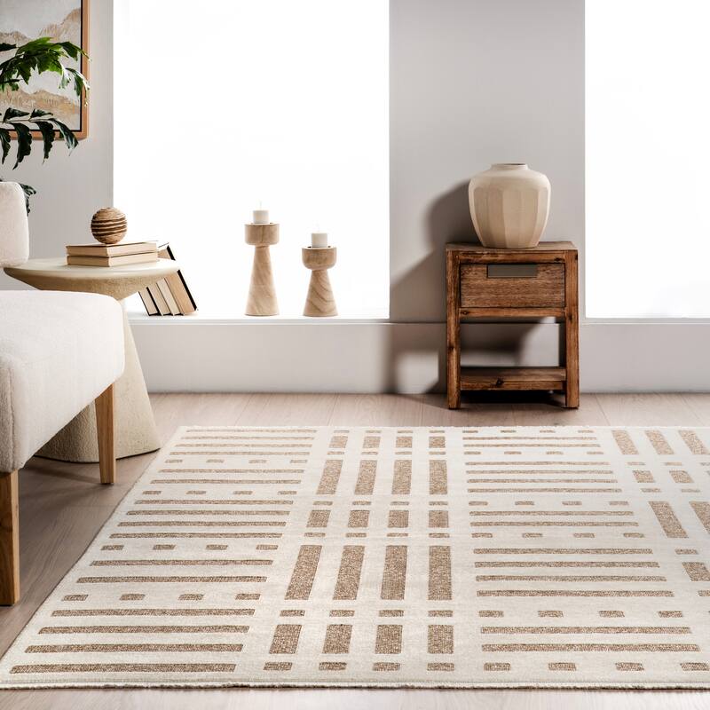 Nuloom Mina SuperiorWash Modern Stripes Reversible Machine Washable Area Rug