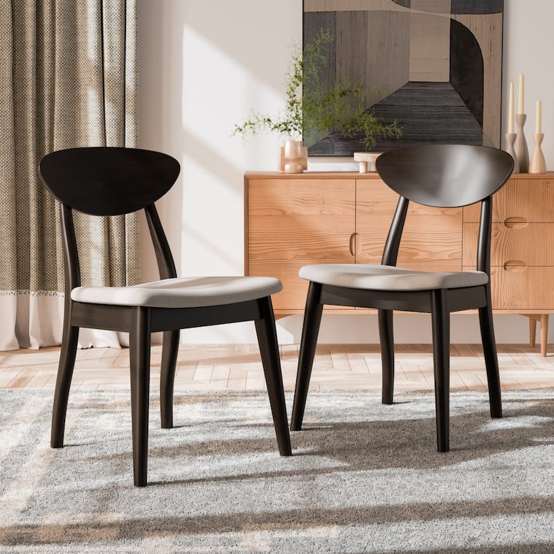 Furniture of America Abigail VI Mid-century Modern Black Handcrafted Solid Hardwood Side Chair(Set of 2) - Black Wenge