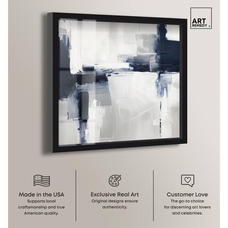Blue Cascades on Still White Shadowbox by Art Remedy