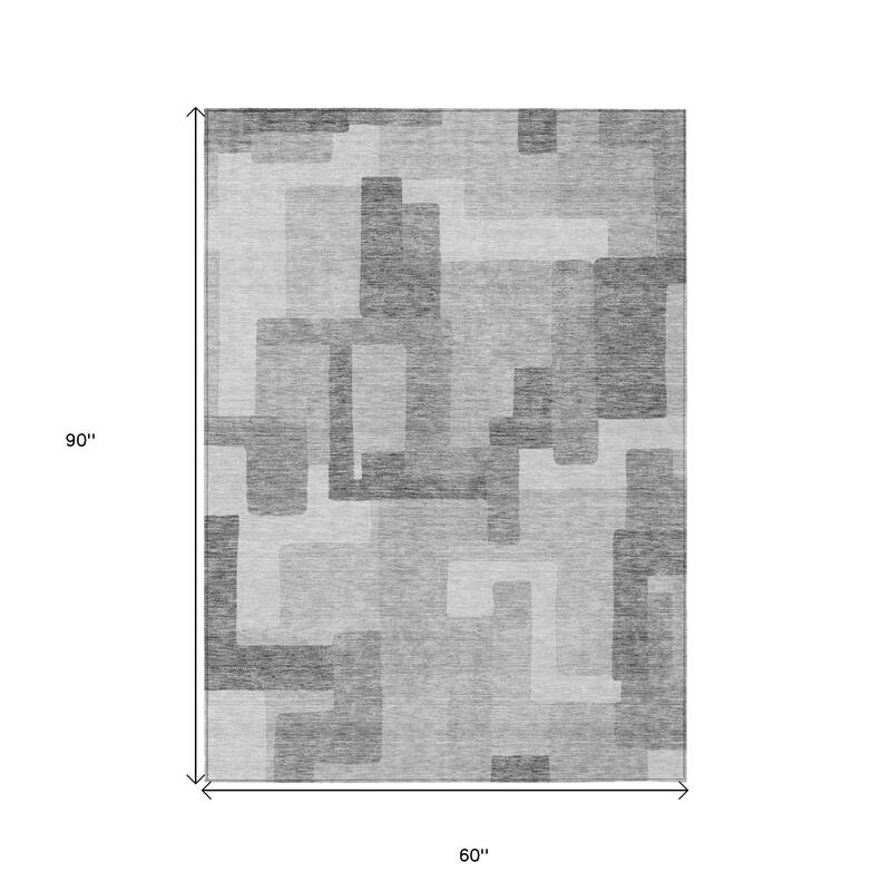 HomeRoots Abstract Transitional Rectangle Outdoor Rug