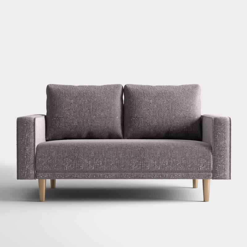 Furniture of America Isidora Contemporary Boucle Sofa Set with Back Pillows and Wooden Legs, 2-Piece or 3-Piece Options