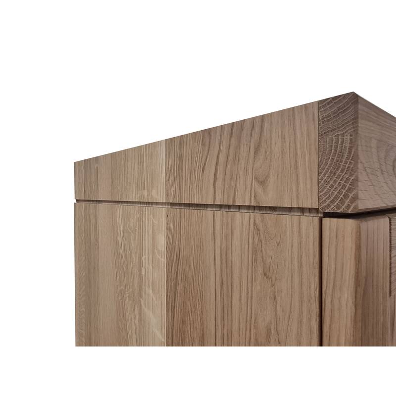 Palace Imports Premium 100% Solid European Oak Hardwood Bathroom Storage Cabinet with Shaker Doors - 16" Wide, 71.5" Tall