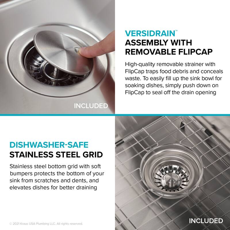 Kraus Dex 32" Undermount Single Basin 16 Gauge Stainless Steel Kitchen