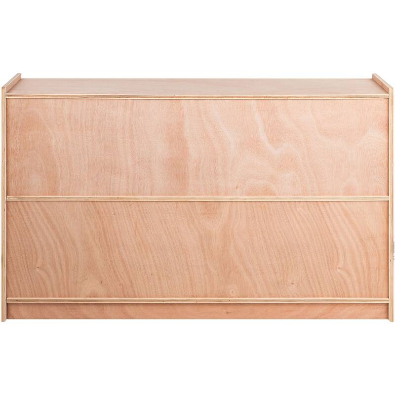 Kids Wooden Storage Cubby with 20 Compartments and Natural Finish Birch Plywood Organizer - 48 x 12 x 30.3 Inch