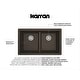preview thumbnail 12 of 69, Karran 32" Undermount Double Equal Bowl Quartz Kitchen Sink Kit - 32" x 19.5" x 9"